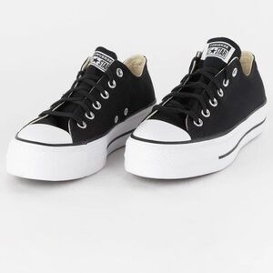 Converse Black Canvas Sneakers with White Soles
